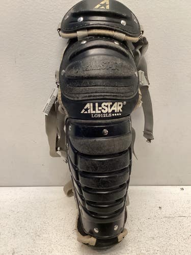 Used All Star SHIN GUARDS Catchers Leg Guards Black Junior 11443-S000197290