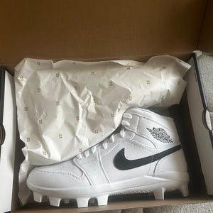 White Men's Size M 11.0 (W 12.0) Adult Air Jordan hi top Molded Cleats Cleats (New)