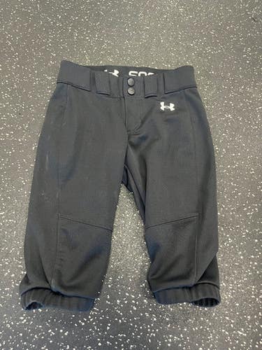 Used Under Armour SOFTBALL BB/SB Pant Girls Black XS 11849-S000031378