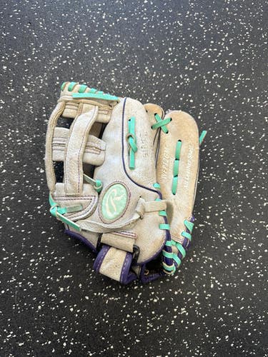 Used Rawlings WFP12GM RH Throw Fastpitch Gloves Grey 12" 11849-S000031373