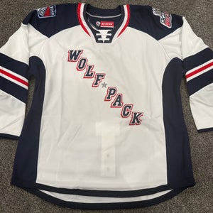 CCM Custom Pro Stock Team Issued Game Jersey Hartford Wolfpack White 56 New AHL
