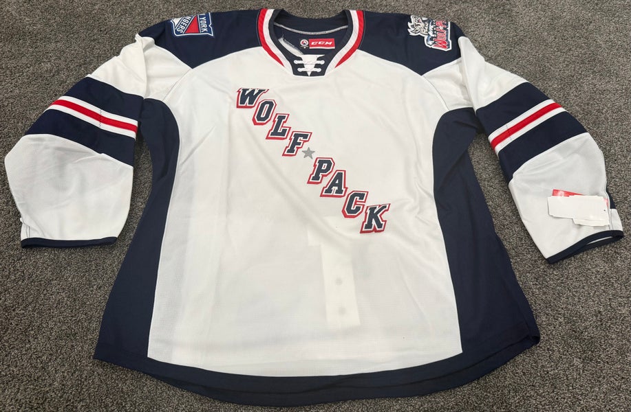 CCM Custom Pro Stock Team Issued Game Jersey Hartford Wolfpack White 58 New AHL
