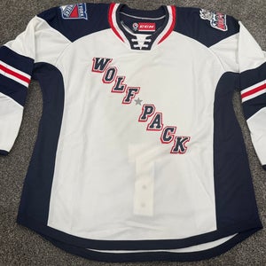 CCM Custom Pro Stock Team Issued Game Jersey Hartford Wolfpack White 54 New AHL