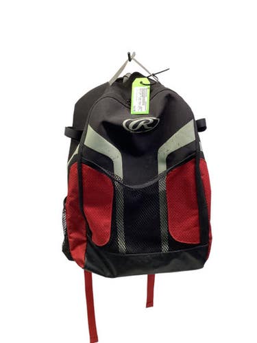 Used Rawlings 2 BAT BACK PACK BB/SB Player Backpack Black And Red 11347-S000254762