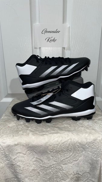 Black Men's Size M 11.5 (W 12.5) Adult Adidas Adizero Low Top Molded Cleats (New)