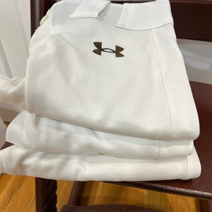 White Unisex Small Youth Under Armour Game Pants (Used)