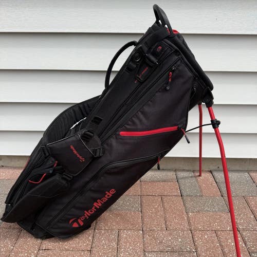 TaylorMade Flextech Crossover Golf Stand Bag Black Red 14 Way Dividers