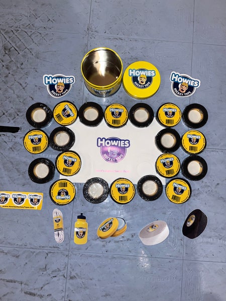 Howies Black Knob Tape (New) - 20 ROLLS and Howies Tape Jar and Howies Stickers