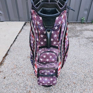 Ogio Machu USA Stars and Stripes 15-Way Golf Cart Bag w Raincover Cooler Pocket