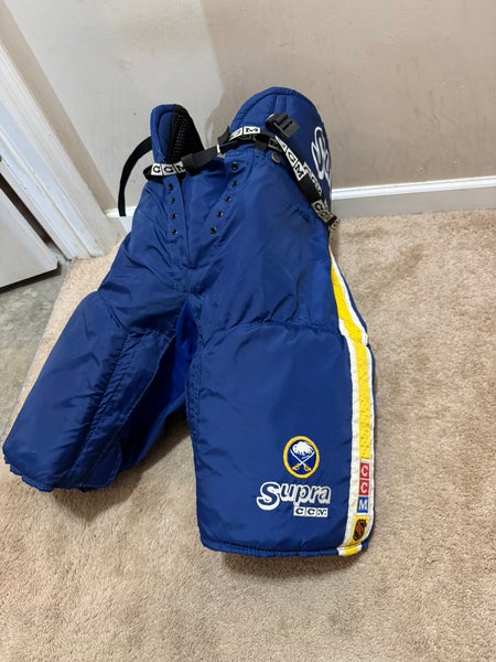 Pro CCM Supra hockey pants | Vintage Buffalo Sabres (Large)