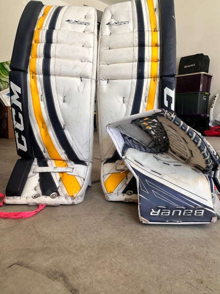 CCM Pads and Bauer Glove