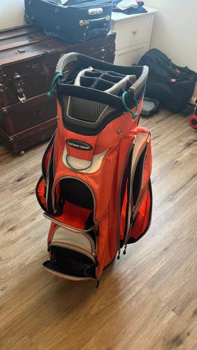 Orange Golf Cart Bag with 15 way top and rain hood