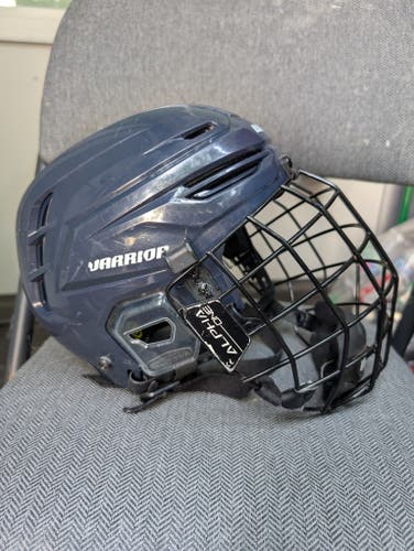 Warrior Alpha One Pro Hockey Helmet - Sr. Small (Navy Blue)