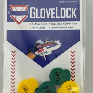 New Green and Yellow Glove Locks Keep Baseball Glove Laces Tight Free Shipping USA Only