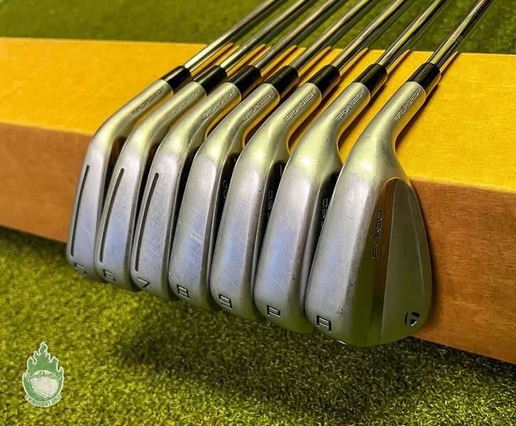 Used RH 2023 TaylorMade P-790 Irons 5-PW/AW KBS Tour Stiff Steel Golf Set