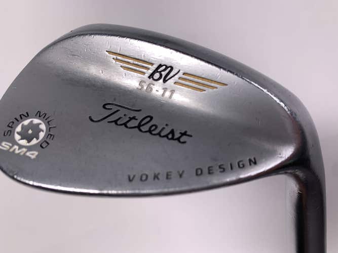 Titleist Vokey Spin Milled SM4 Chrome Wedge 56* 11 Bounce Wedge Steel Mens RH
