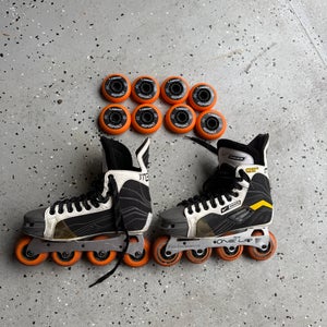 BAUER Nike Mega 50-90 TUUK Inline Skates Size 7R (8.5 Men US Shoe Size/ 9 Women plus extra wheels