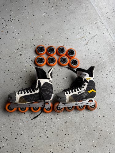 BAUER Nike Mega 50-90 TUUK Inline Skates Size 7R (8.5 Men US Shoe Size/ 9 Women plus extra wheels