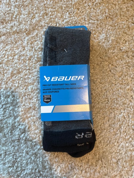 Gray Cut Resistant Medium Adult Bauer Skate Socks (New)