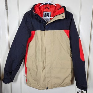 BURTON DryRide White Collection Snowboard Jacket Ski Coat Mens Size: S Tan