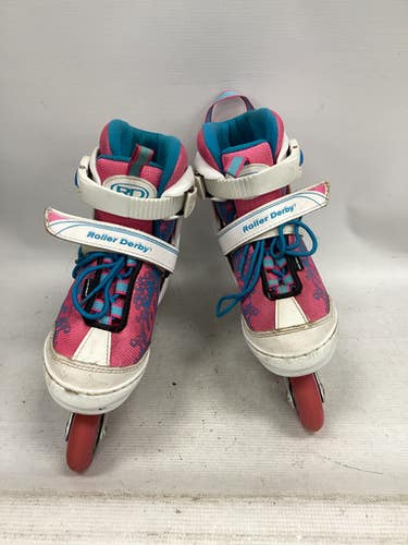 Used RollerDerby ADJUSTABLE 2-5 Junior Rec Fitness Skates White Adjustable 11851-S000037320