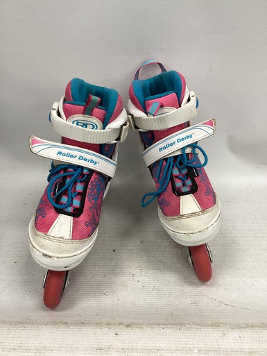 Used RollerDerby ADJUSTABLE 2-5 Junior Rec Fitness Skates White Adjustable 11851-S000037320