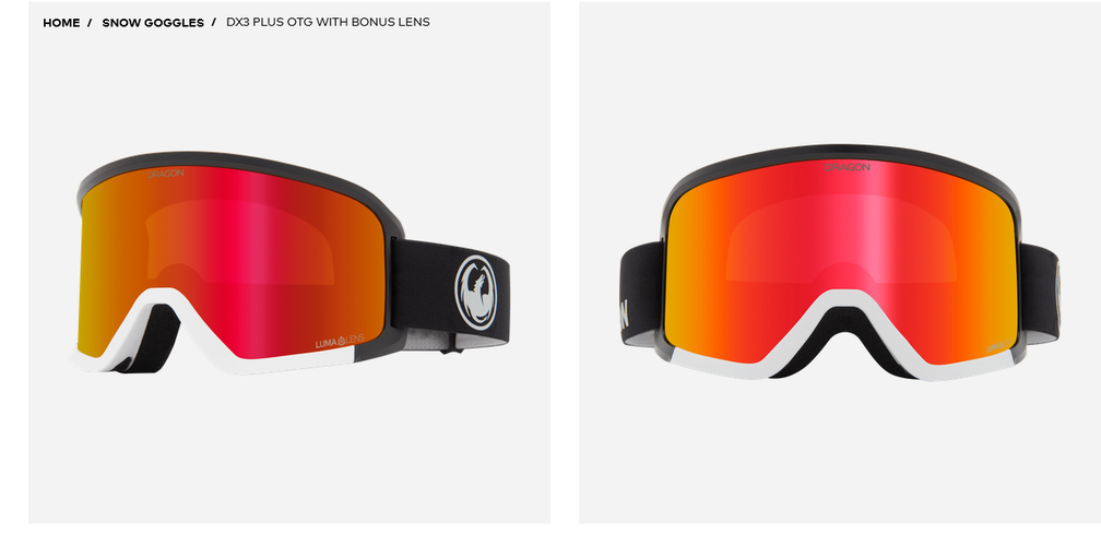 DRAGON DRAGON DX3 PLUS OTG Snow Goggles with Bonus Lens