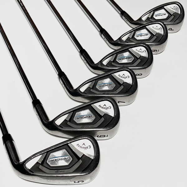 Callaway Rogue Iron Set 5-9, PW Right Handed Stiff Flex Steel Shafts