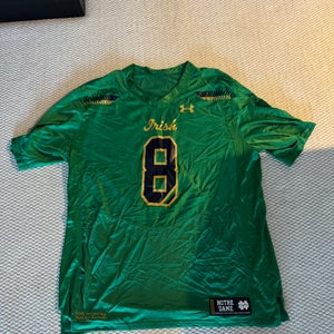 Green Notre Dame Large Men's Under Armour Football Jersey (Used)
