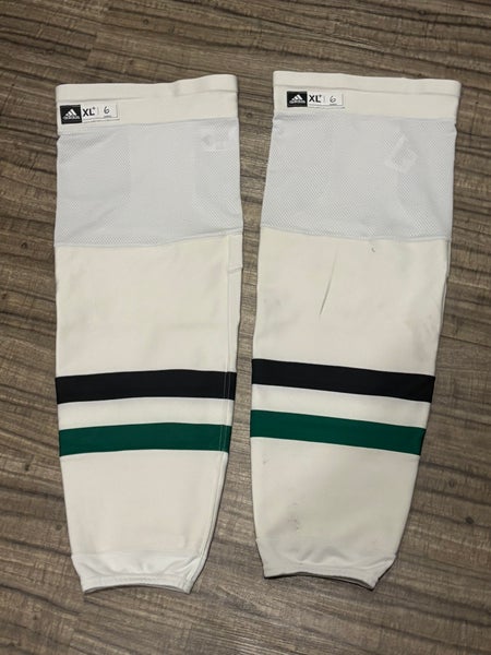 Dallas Stars NHL Lian Bichsel Game Worn Hockey Socks Adult XL+ White