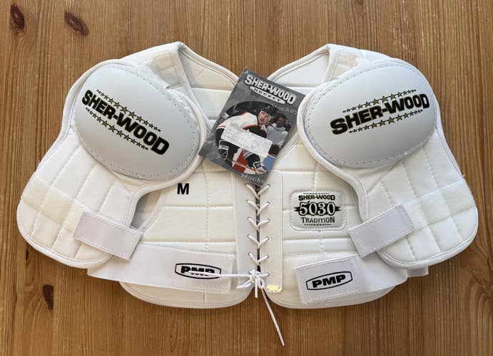 Medium Senior Sher-Wood 5030 Shoulder Pads (New) older style caps