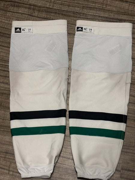 Dallas Stars NHL Jake Oettinger Game Worn Hockey Socks Adult XL+ White