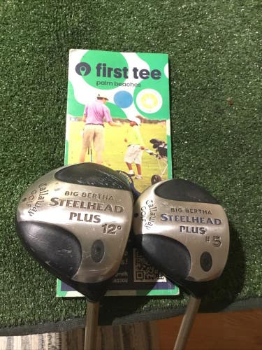 Callaway Ladies Big Bertha Steelhead Plus Woods Set (D & 5W)Gems Graphite Shafts