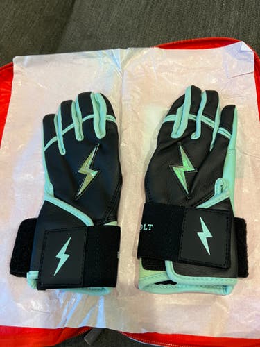 Bruce Bolt Bader Series Premium Pro Long Cuff Signature Series - Black/Teal *Youth Small*
