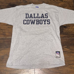 Dallas Cowboys Vtg Reebok NFL Equipment Football Gray Team tee shirt Sz Large
