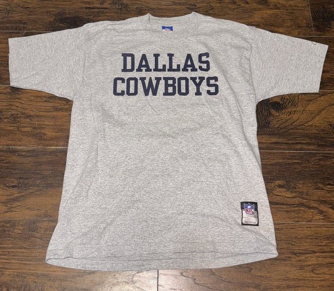 Dallas Cowboys Vtg Reebok NFL Equipment Football Gray Team tee shirt Sz Large