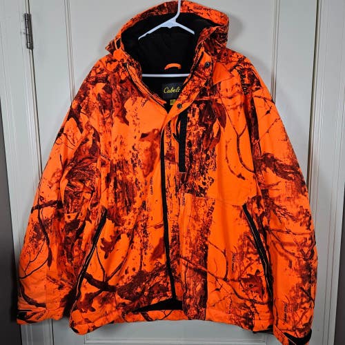Cabelas Zonz Woodlands Blaze Orange Parka Hunting Jacket Insulated Size: 2XL