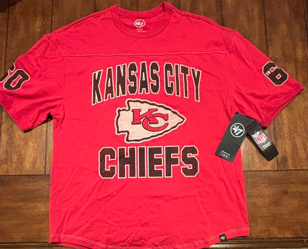 Kansas City Chiefs 47 Brand T-Shirt, Adult Small New With Tags