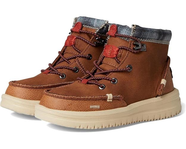 Heydude Bradley 42139-21N Toddler 7 Cognac Leather Round Toe Ankle Boots QLW830