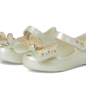Mini Melissa Ultragirl Star II Flats Toddler US 6C White Metallic Bow QLW818