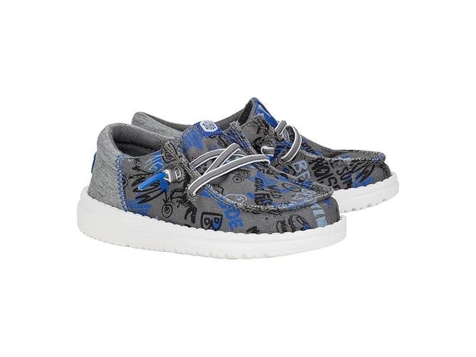 Hey Dude Wally Funk Graffiti Mix 42627-425 Toddler 7 Gray Slip On Shoes QLW821