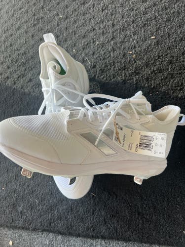 White Men's Size M 10.5 (W 11.5) Adult Adidas Metal Cleats (New)