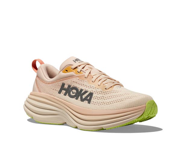 Hoka One One Bondi 8 1127952-CMV Sneaker Women Cream Vanilla Running Shoe FL4060