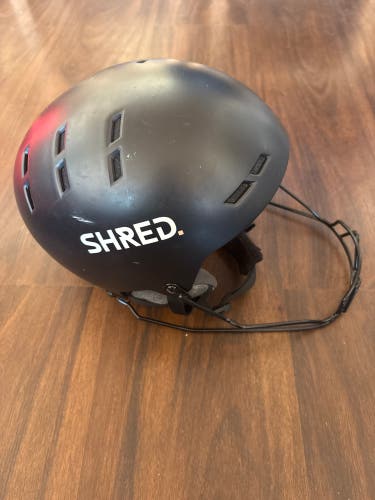 Unisex Medium Shred Totality Noshock Helmet (Used) FIS Legal (with chin bar)