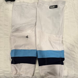 White Senior XL CCM Socks Pro Stock (Used)