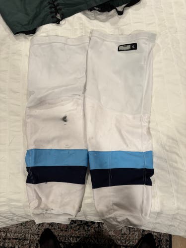 White Senior XL CCM Socks Pro Stock (Used)
