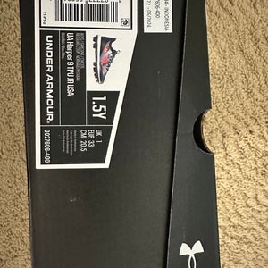 Black Kid's 1.5Y (Big Kids / Youth) Youth Under Armour Harper 9 Low Top (New)
