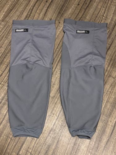NHL Pro Stock Hockey Socks Reebok Adult XL 30” Gray
