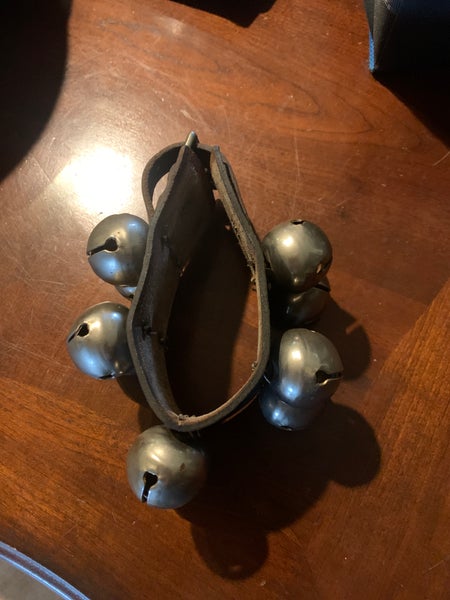 Antique 10 Brass Sleight Bells Leather Horse Rump Strap
