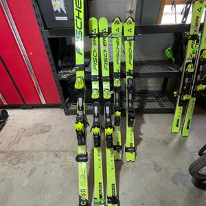 Unisex 2024 Fischer 210 cm Racing Fischer World Cup SG Skis With Bindings Max Din 18 (Used)
